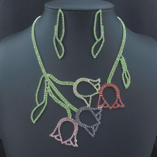 Elegant Rose Necklace & Earrings Set