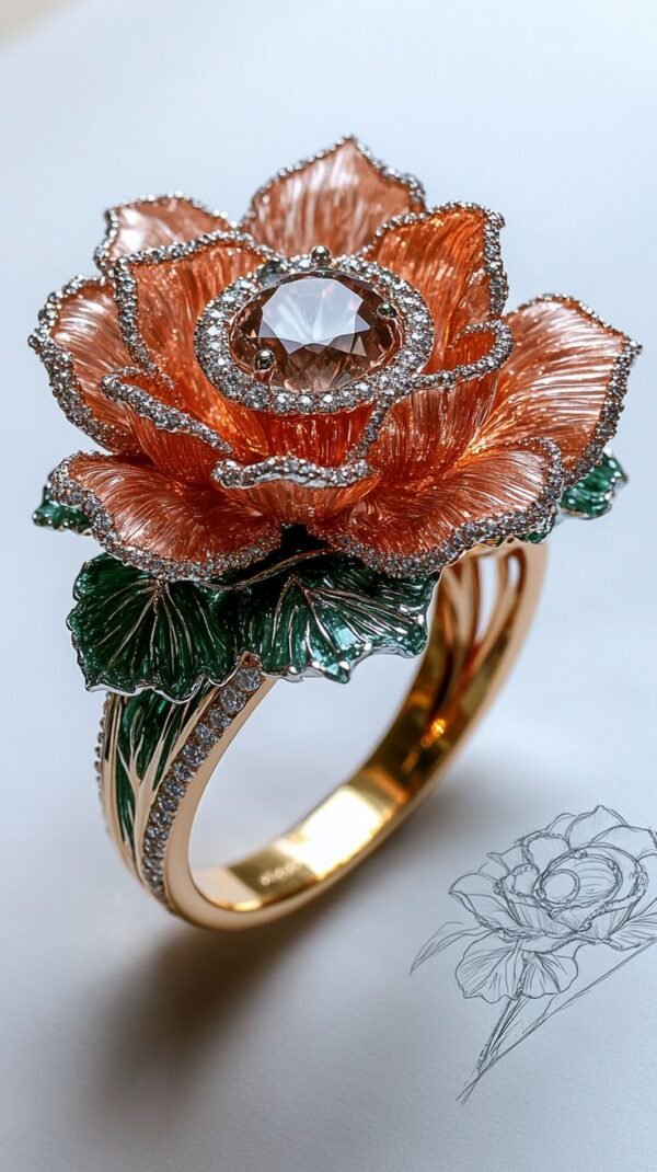 Vintage Floral Engagement Ring