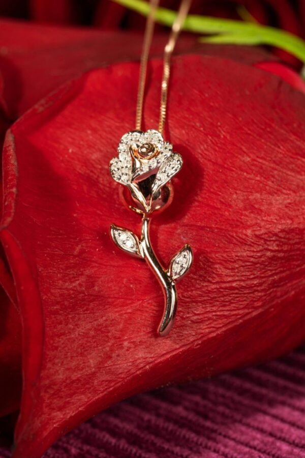 gold rose pendant