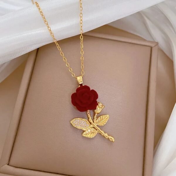soft elegant gold rose pendant