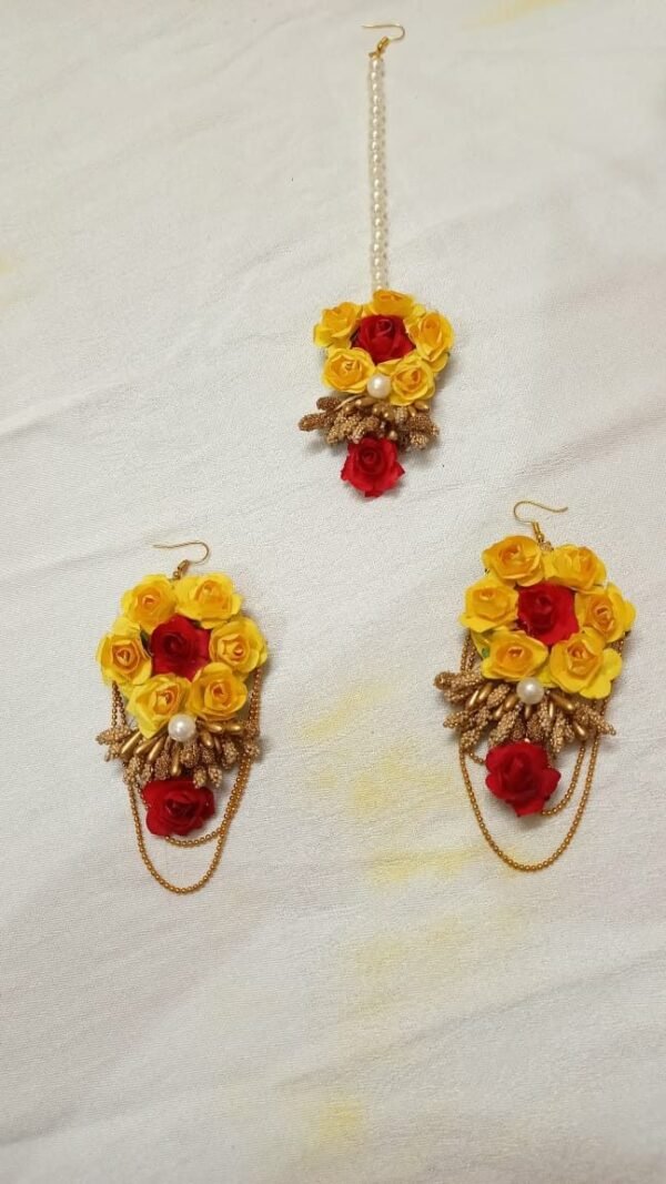 yellow red flower jewelry